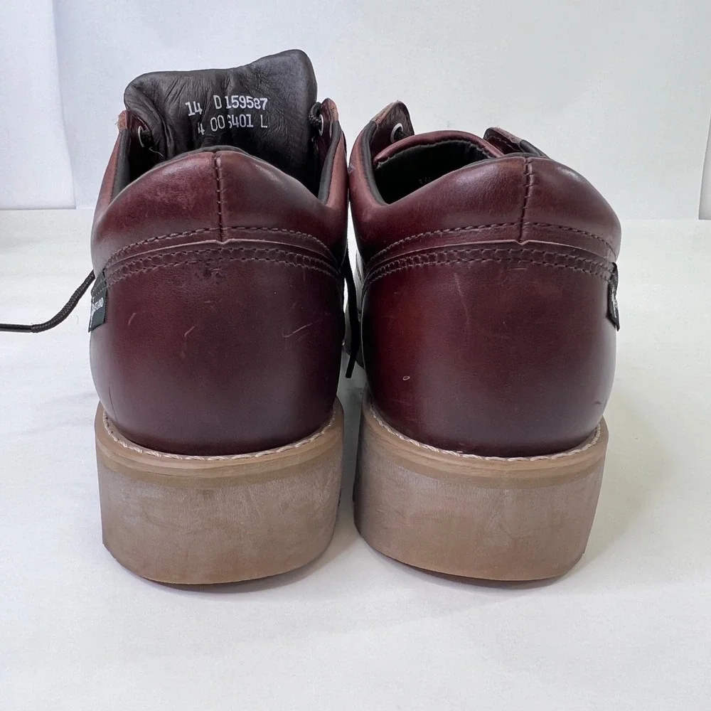 Eastland Mens Burgundy Leather Vibram Lug Sole Oxford Shoes 14 D 6401 L